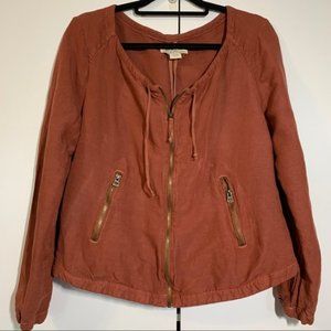 Lucky Brand Zippered Linen Blend Top size M